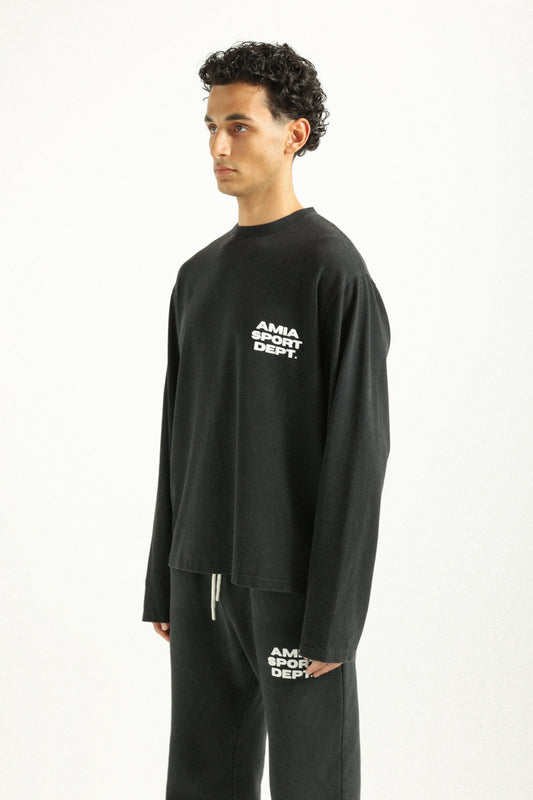 AMIA SPORT DEPT. LONGSLEEVE - WASHED BLACK